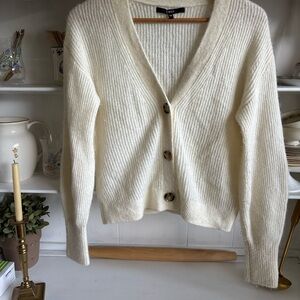 Quince Cream Button-Up Cardigan